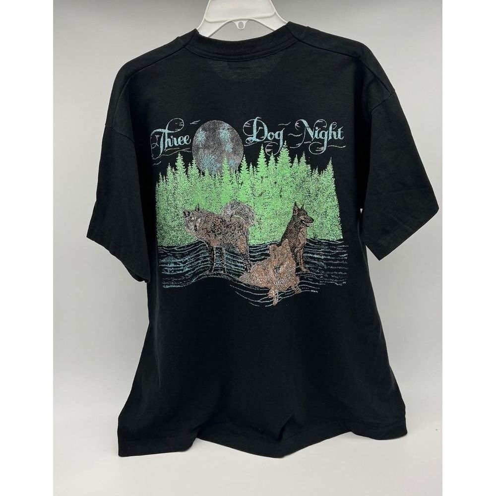 Three Dog Night Band Vintage 90's Black Graphic Print Single Stitch Tshirt Sz XL